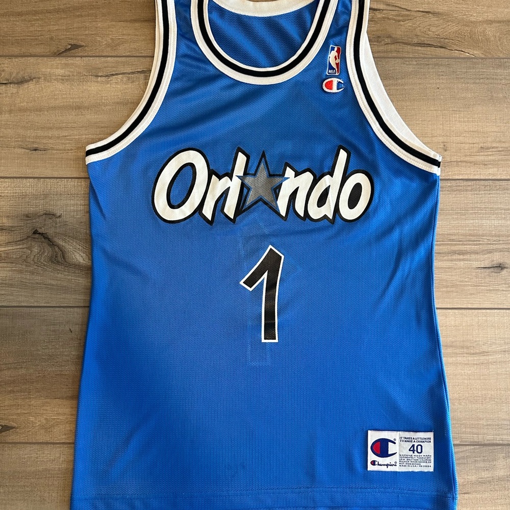 Vintage Champion Orlando Magic Penny Hardaway #1 Royal Blue Basketball Jersey